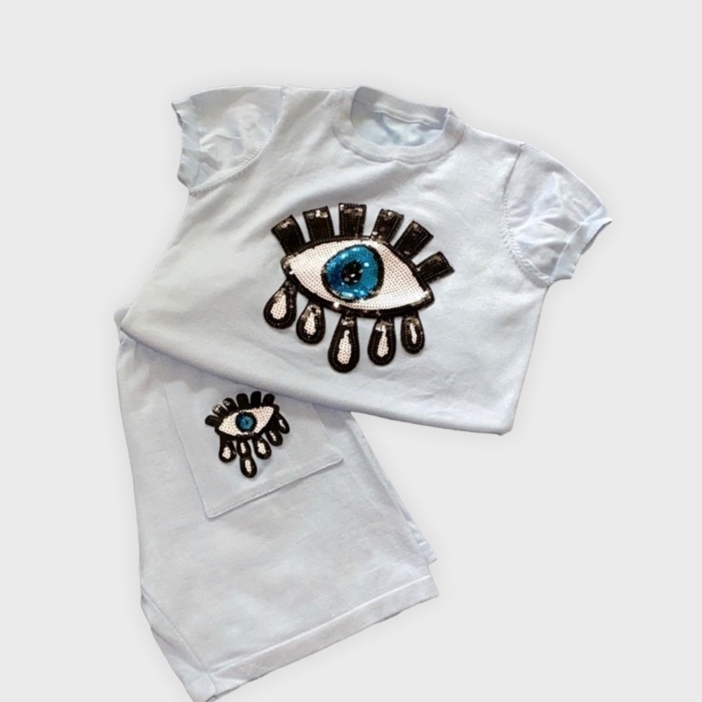 Sequin “Big Eye” Short Set